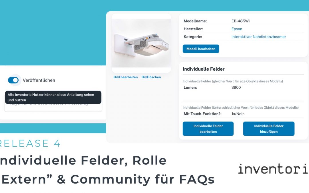 Release 4: Individuelle Felder, Rolle “Extern” & Community für FAQs